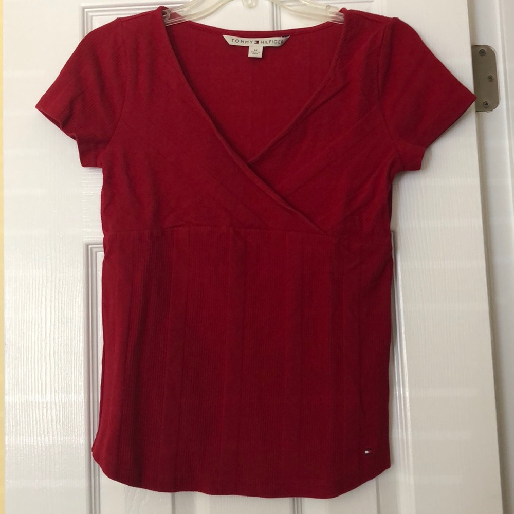 Tommy Hilfiger | V-Neck Faux Wrap Knit Top